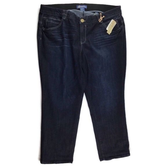 Democracy NEW Core Essential Ankle Skimmer Slimming Dark Wash Jeans Womens 22W - Picture 1 of 4